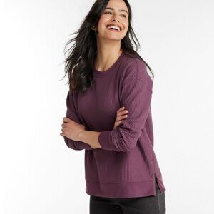 L.L.Bean Sz 2X Birchwood Plum Waffle Knit Sweater